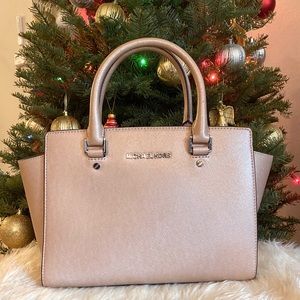 Michael Kors shimmery nude satchel